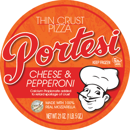 Portesi Thin Crust Pizza - Cheese & Pepperoni